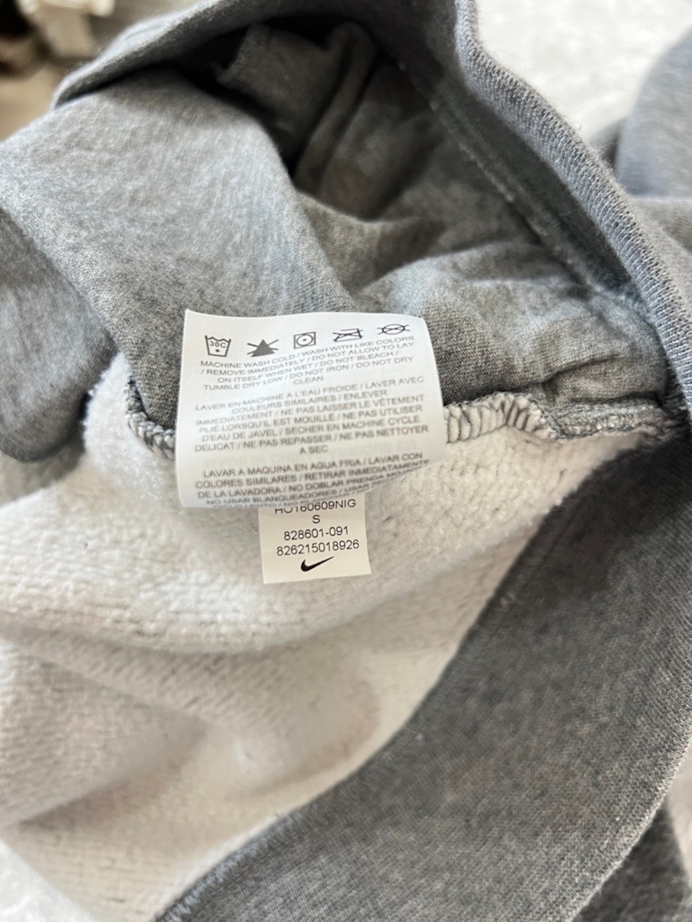 Nike “Rally Funnel Neck” Sweatshirt Hooded Flannel Lined Size Small Gray - Picture 7 of 9